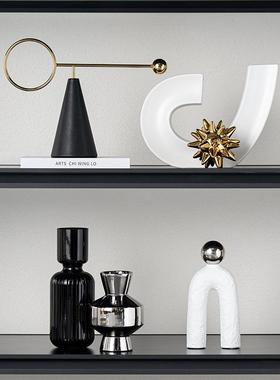 左顾现代简约轻奢样板房会所主卧套装展厅展断示隔柜摆客厅件书架