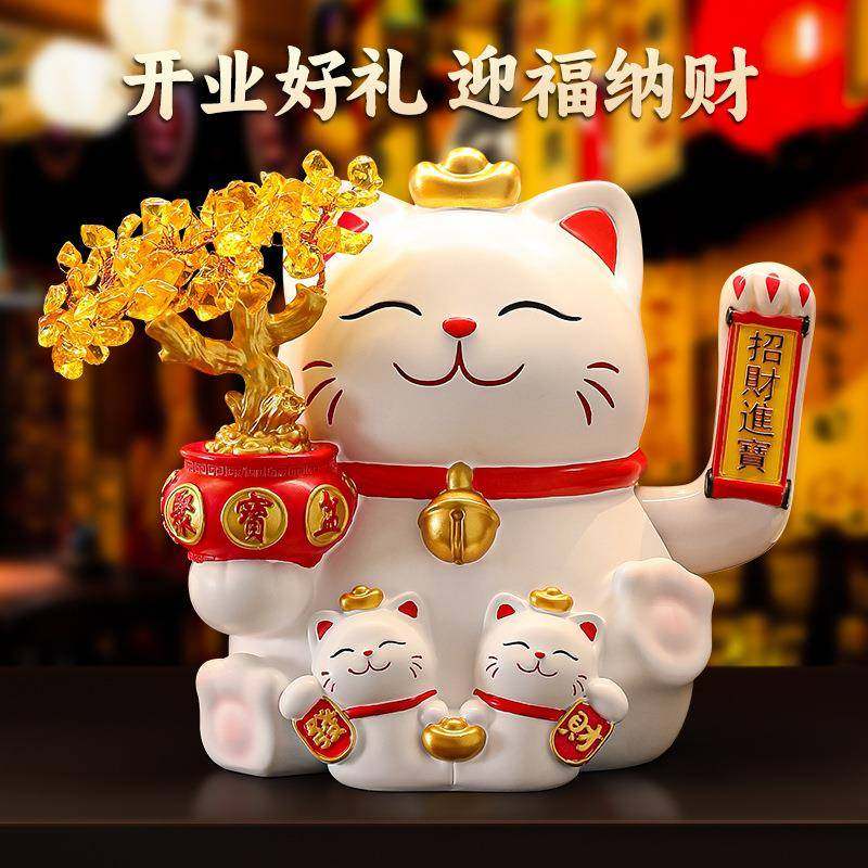 自动招手摇手招财摆件发财猫铺装开业乔猫bj1155迁送礼品收店银台