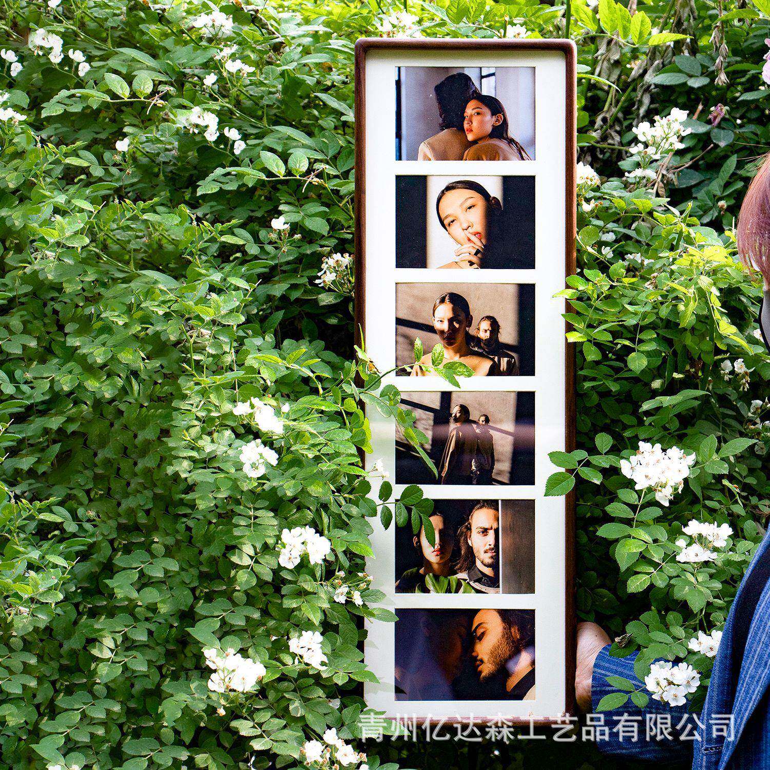 婚纱照相框打印实木婚0023照情侣结三连框木挂墙洗照原来图片做成