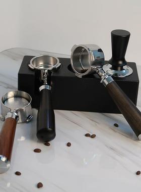 德龙家用改咖啡机26835手配柄不锈钢51装无咖底三耳啡手柄实木塑