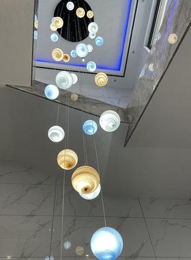 挑空复式楼ot公寓中空挑高客厅灯f别l墅384楼梯灯灯长吊北欧现代