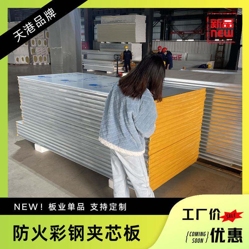 中空玻镁板防火板隔墙岩棉保温板彩钢瓦夹芯板净化板厂房吊顶组装