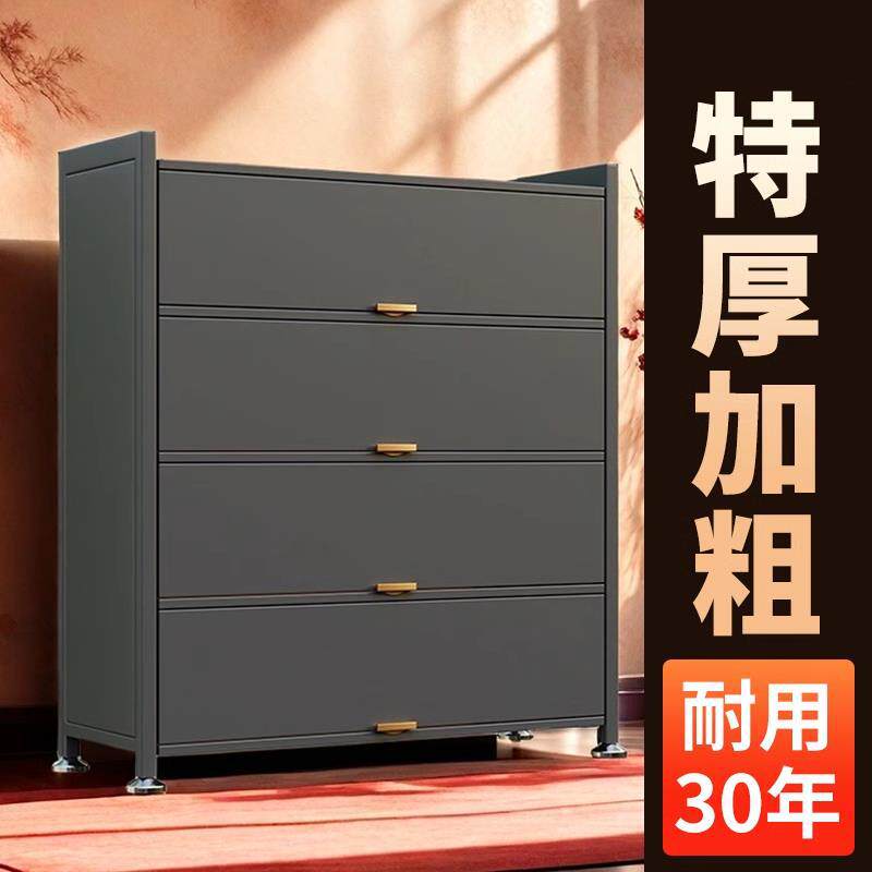 厨房置物架家用落地多层收纳柜子微波炉带门碗柜橱柜储物柜免安装
