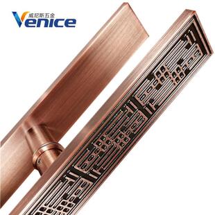 豪华别墅门把手中式木门铝合金雕刻福字祥云酒店复古古铜大门拉手