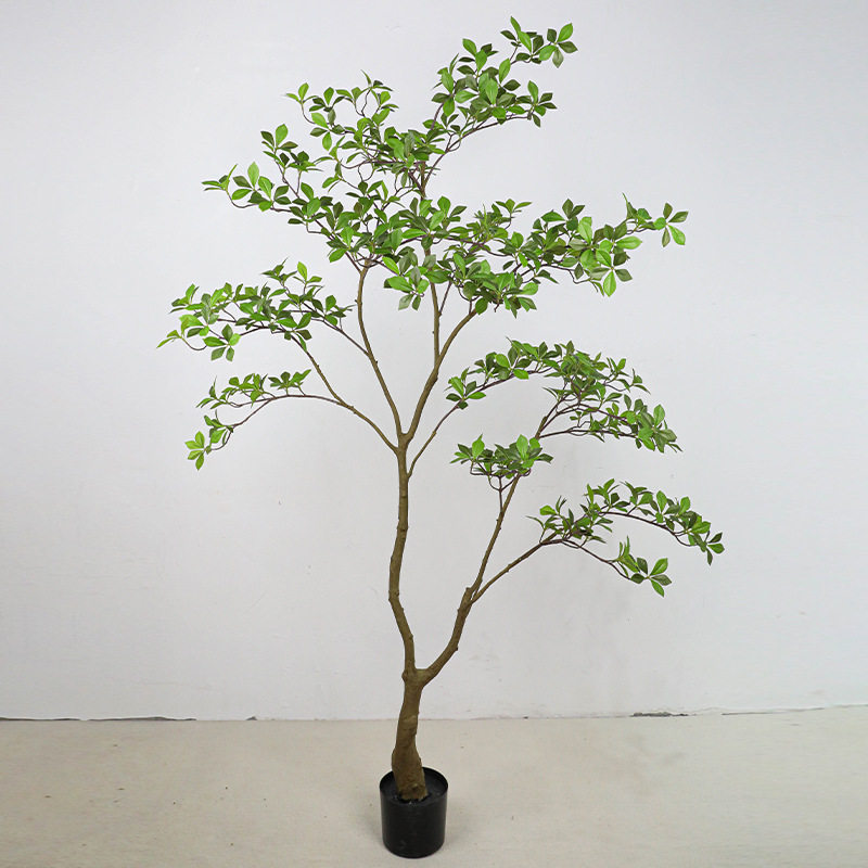 绿植假树景观红继木树南天竹满堂红树海岛春花树摆件酒店花艺插枝