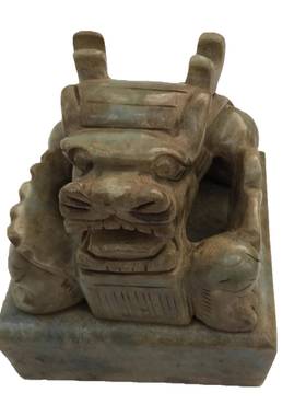 钰程本命年玉器高13.5厘米战汉古玉龙头印章玉玺龙印吉祥物摆件