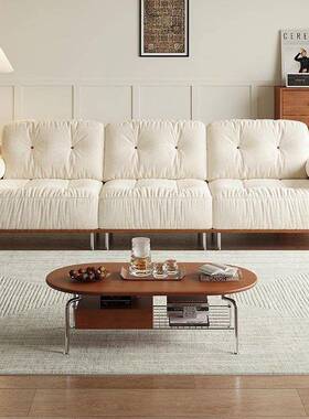 法式朵古雪尼尔复绒沙发客厅小户型55478包豪云斯风直排可拆洗布