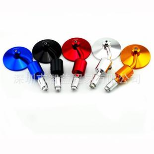 摩托车把手副镜车小圆镜动改装摩电托车后视镜反光彩95250镜色倒