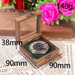 9厘米XYCB63牛鼻扣合页开窗亚克力指南木盒黑桃实木礼品胡盒怀怀