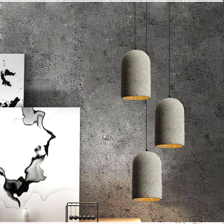 D5509复古吊创意餐厅吊美灯式卧室书房商场水个性水磨石泥吊灯U形