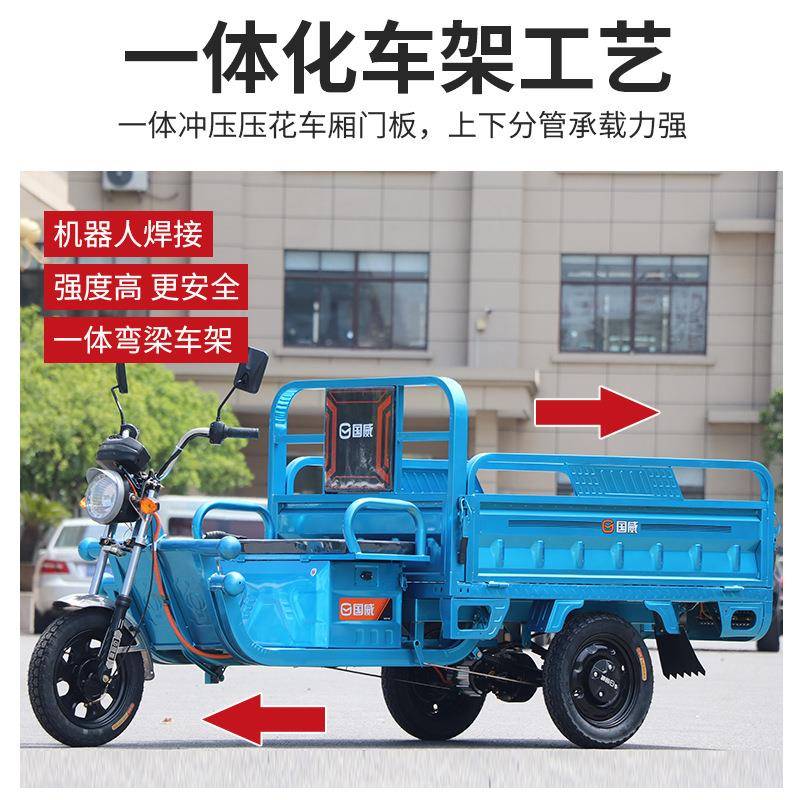 国威电动三轮车送拉货用接孩子带神豹GW18棚载重家王大功率电瓶车