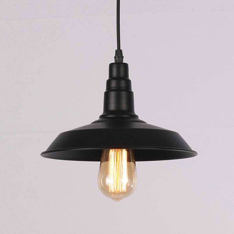 复古工业餐风色铝材锅盖吊灯单头铝材XL-8013啡厅黑酒吧烧咖烤店