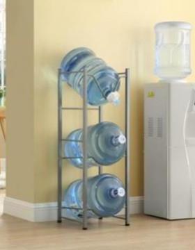 白色银色三层倒置桶架、水家庭、办yz-0288公室纯净饮桶水陈水列