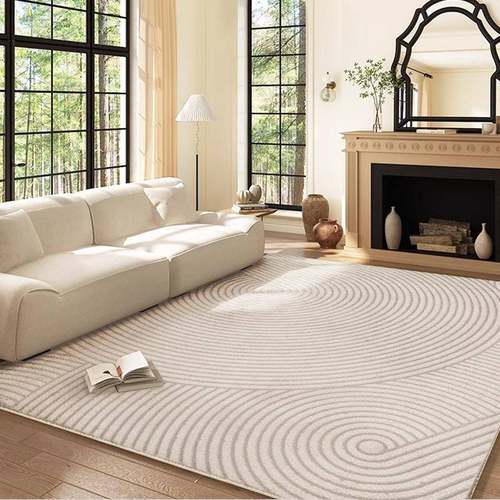 发简约客厅地毯奶风防水免打理MZR沙耐茶几垫家油用脏床边毯卧室