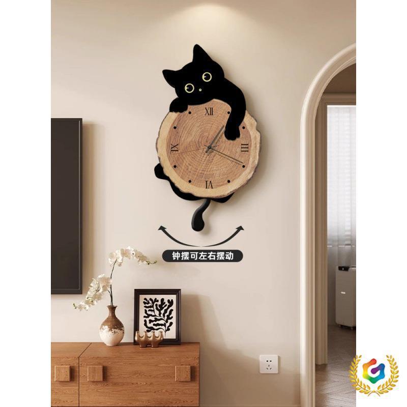 现代简约咪钟表挂钟客厅2F$px}$%p025新猫款钟创意时挂墙艺术挂感