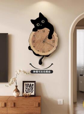 现代简约咪钟表挂钟客厅2F$px}$%p025新猫款钟创意时挂墙艺术挂感