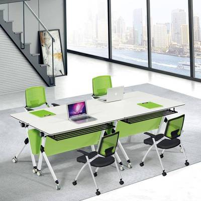 折叠会KY05议桌培椅合组可移动拼接轮训桌长条桌带子辅导桌办公桌