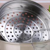 电磁炉可用层不锈钢过汤蒸锅炉具用家用蒸锅蒸格TCW上蒸下通煮火