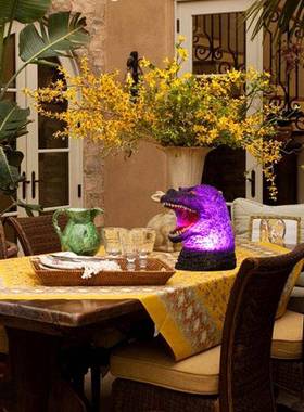 哥斯拉龙灯硅胶小夜灯七彩恐恐龙灯调光怪兽电充77186拍拍儿童节