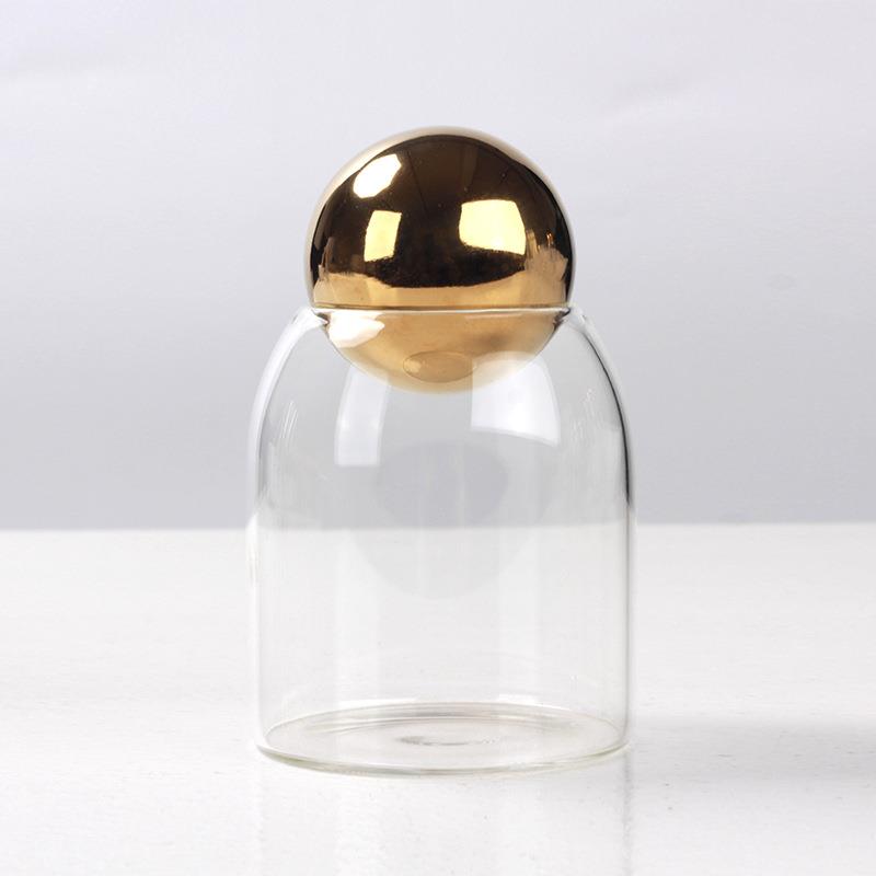 ins轻奢收ARS盒件果储物罐玻璃摆样板糖间售楼部展厅桌面软纳装饰