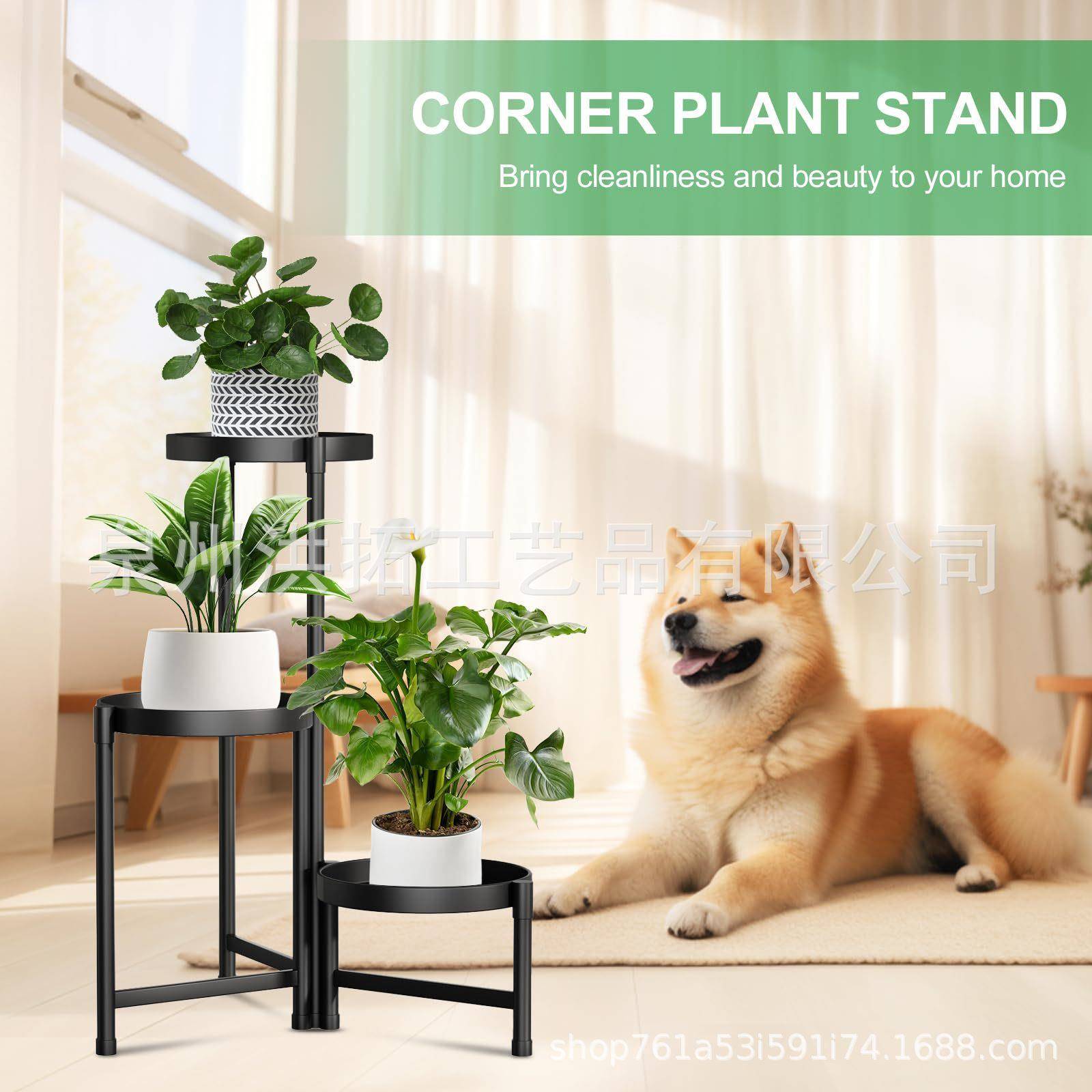 铁艺多层盆架创意可折收纳花架金落属地叠HT1002式室内户外花盆花