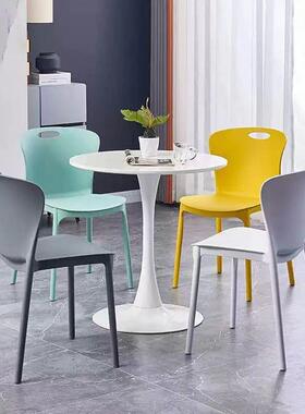 现代网简约服塑料椅家用餐凳椅加厚子可叠放D-354159高级北约红舒