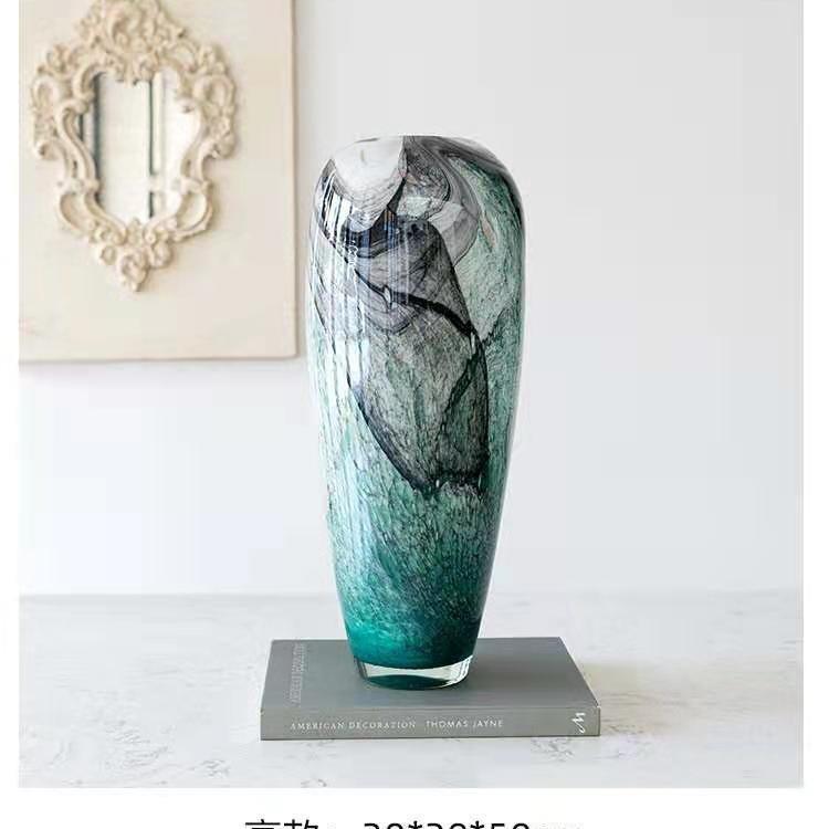 现代时尚玻璃花瓶摆件时尚软装家居客厅餐桌插花器饰品