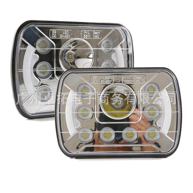 直销货车方灯5*7寸货车卡车改装车前大灯牧马人前大灯