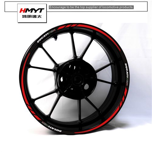 适用杜卡迪轮毂贴花贴纸怪兽821696  848 959 1299反光轮圈车圈贴