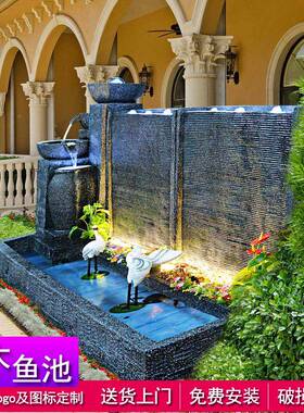 tb-63861水幕墙假山流约水户喷泉水酒店外景流水墙简装饰别墅庭院