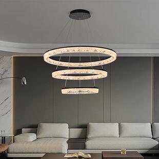 意式轻奢极简客厅主灯现代简约网红圆环餐厅大气卧室高级感吊灯具