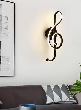 北欧现代轻奢风格壁灯艺术个性创意简约led卧室客厅床头音符壁灯