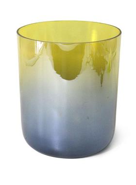 黄色黑色渐变水晶歌唱碗瑜伽减压音疗颂钵水晶音乐钵打击乐器