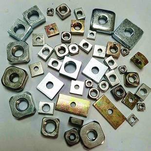 现货工厂直销四方形螺母倒角冲压非标四角形长方螺母螺帽方母