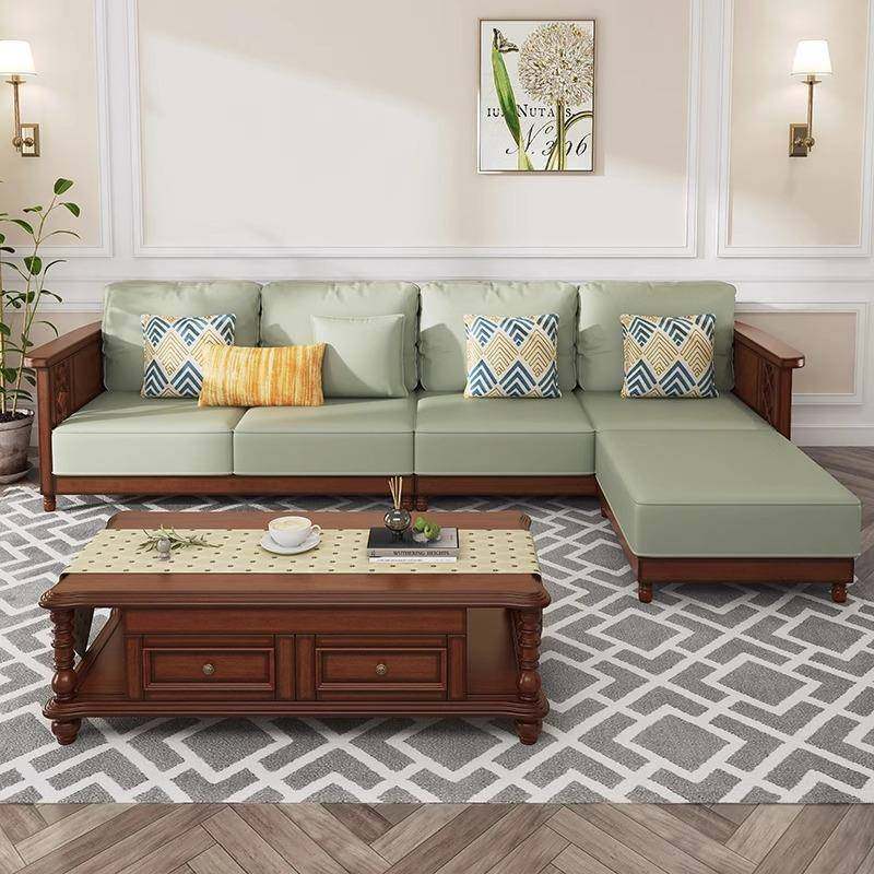 美式实木沙发桃花芯木复古风现代简约客厅组合沙发四人位带贵妃,机械设备,其他机械设备,淘宝优惠券,粉丝福利购,淘宝优惠卷