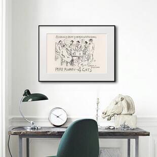 毕QC202308加索象手稿北众欧抽人物关客厅装饰画小艺术海报风复古
