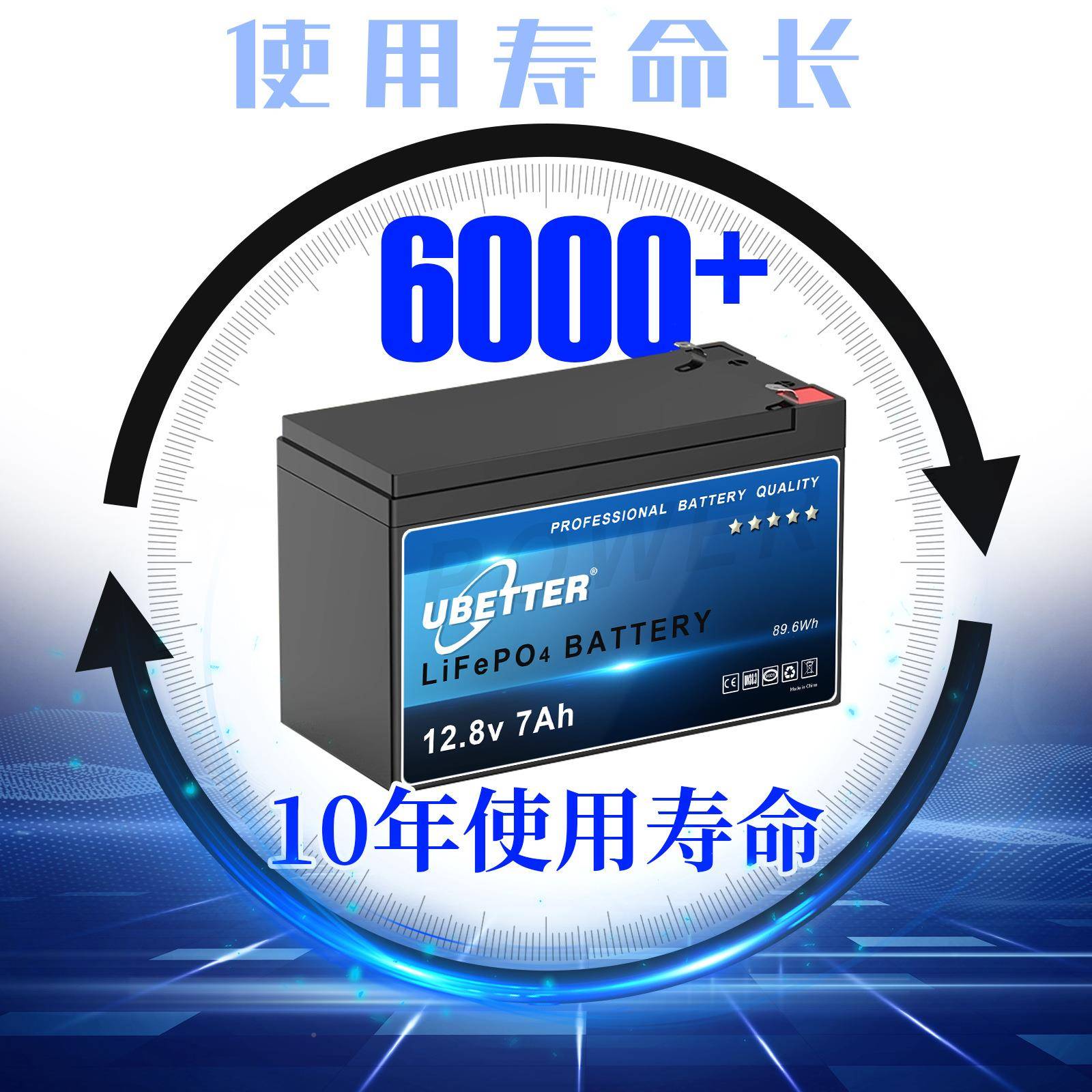 车磷酸储铁锂电池电12V7AH光伏能房车叉603源lifepo4铅酸改锂电池