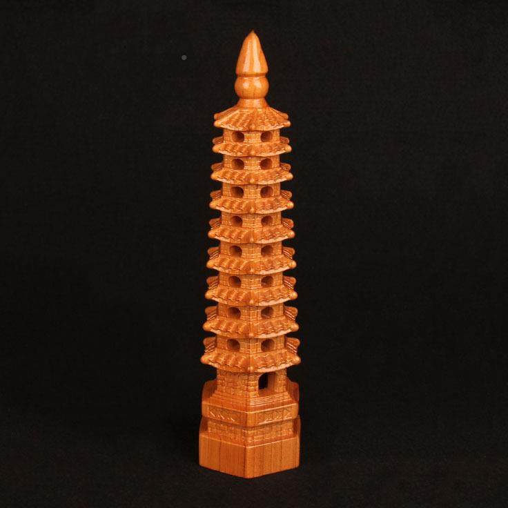 昌桃文塔摆件空心镂空九层十三昌层SVI文塔办公室木书桌摆件,家居饰品,木雕,淘宝优惠券,粉丝福利购,淘宝优惠卷