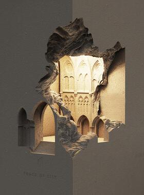 圣母院感应夜灯走式廊石膏灯60825入楼梯墙角内嵌宫殿壁嵌简灯氛