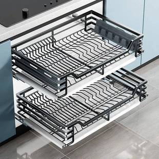 厨房篮橱柜拉抽拉式30收4084不锈钢篮碗拉篮收纳架多功能厨柜纳拉