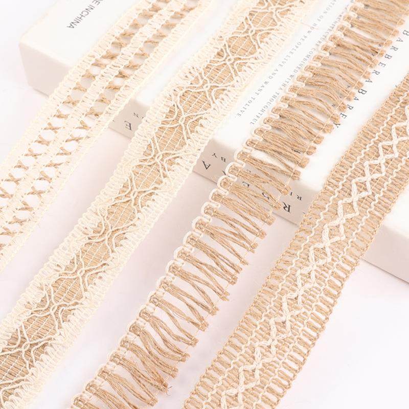 家服厂装辅料麻绳编I织带手工DY工艺装饰棉ISD麻卷带50米一卷缎织