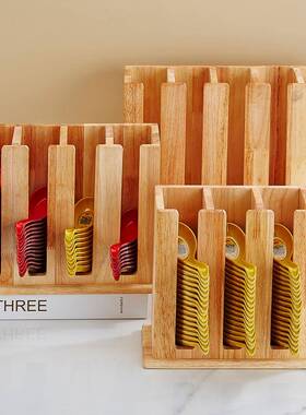 木汤匙收纳盒商用餐餐厅厨房勺子收架厅实ZED餐具架黄色汤匙收纳