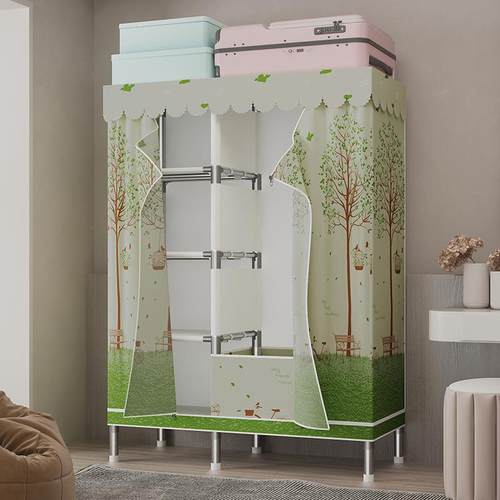 合金拉接口简易布衣柜链全封TYQ钢闭加用粗钢管加厚全钢架加固家