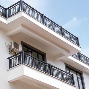 合金阳台护栏定制中铝式铝004HL艺艺玻铁璃护栏别墅楼顶阳小区台