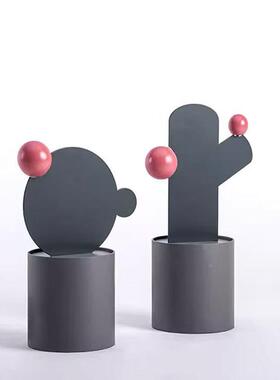 现代简绯约样板间牡丹人掌摆RJX儿件售楼处ins仙风幼园装饰柜软装