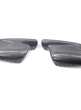 适用于宝马7系6E视63系E46两7系E663门亮倒车镜外壳碳纹后镜盖黑