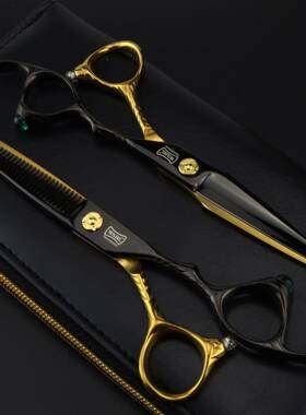 6平.0寸黑金色华尔款豹美发SSU刀剪刘海剪剪牙剪