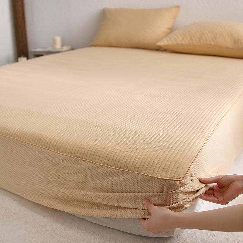 极CX202509简纯床色双面全棉针织棉绗缝夹棉笠A类柔软包透全围床