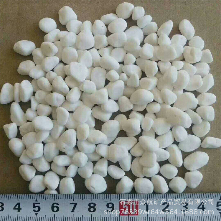 批发白石子白色水洗石胶粘石园林造景用白色鹅卵石景观白色砾石