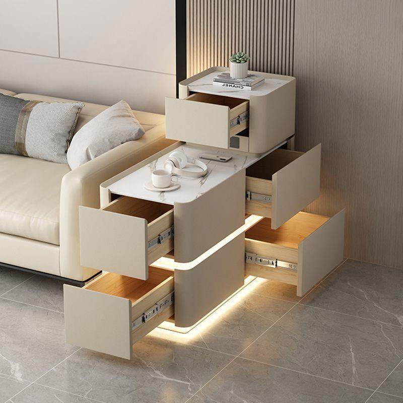 2025新款智能沙发边柜客厅高级感侧边几实木置物柜多功能高端窄柜
